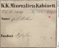 Etiketten zu Silber Gediegen (NHMW-MIN-Aq566)
